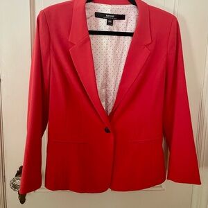Kensie Blazer Womens Medium Red Jacket Office Casual Work Minimalist Capsule EUC